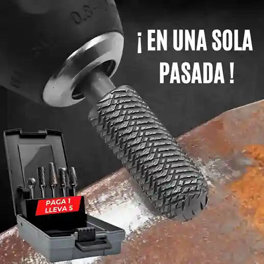 KIT DE 5 BROCAS PULIDORAS DE CARBONO