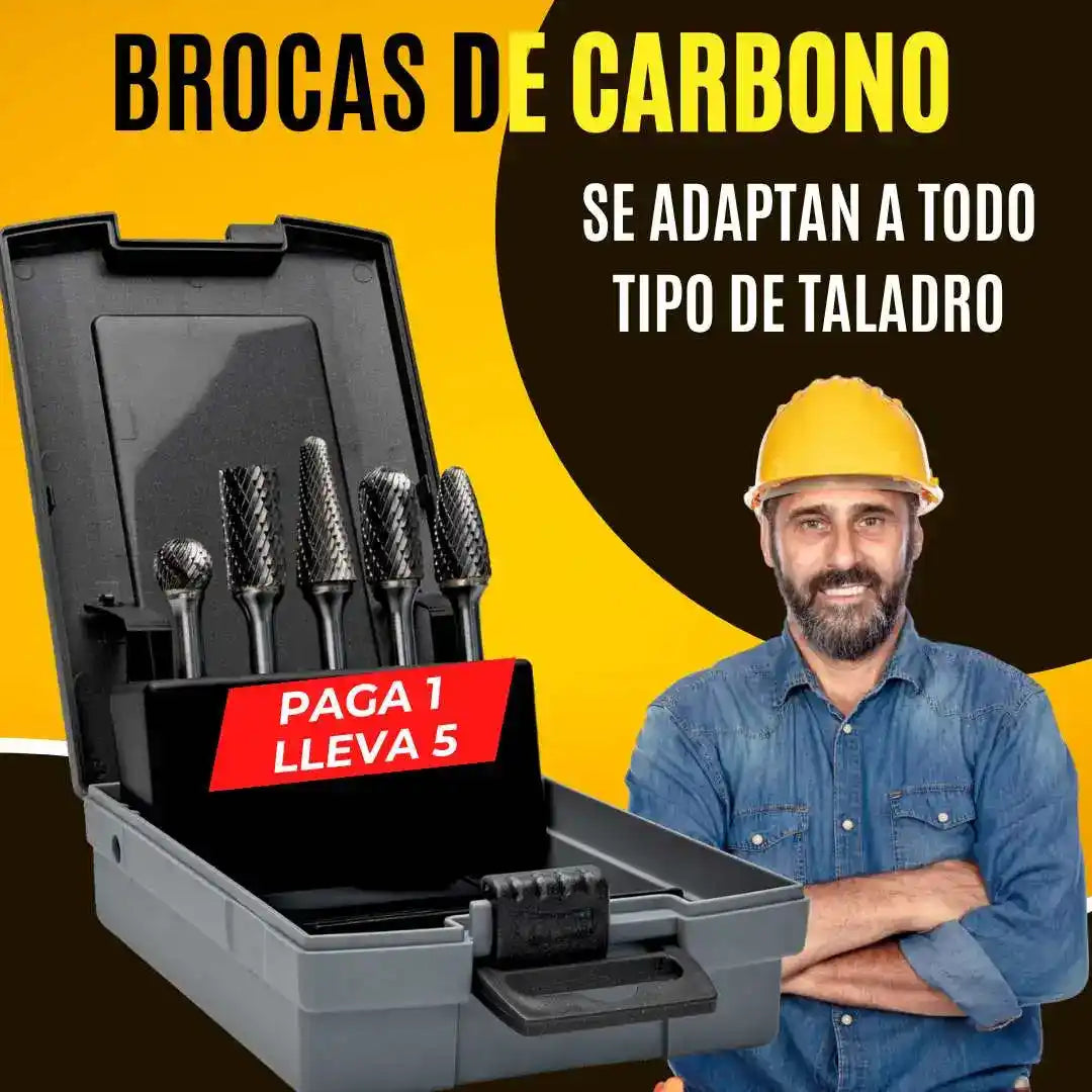 KIT DE 5 BROCAS PULIDORAS DE CARBONO