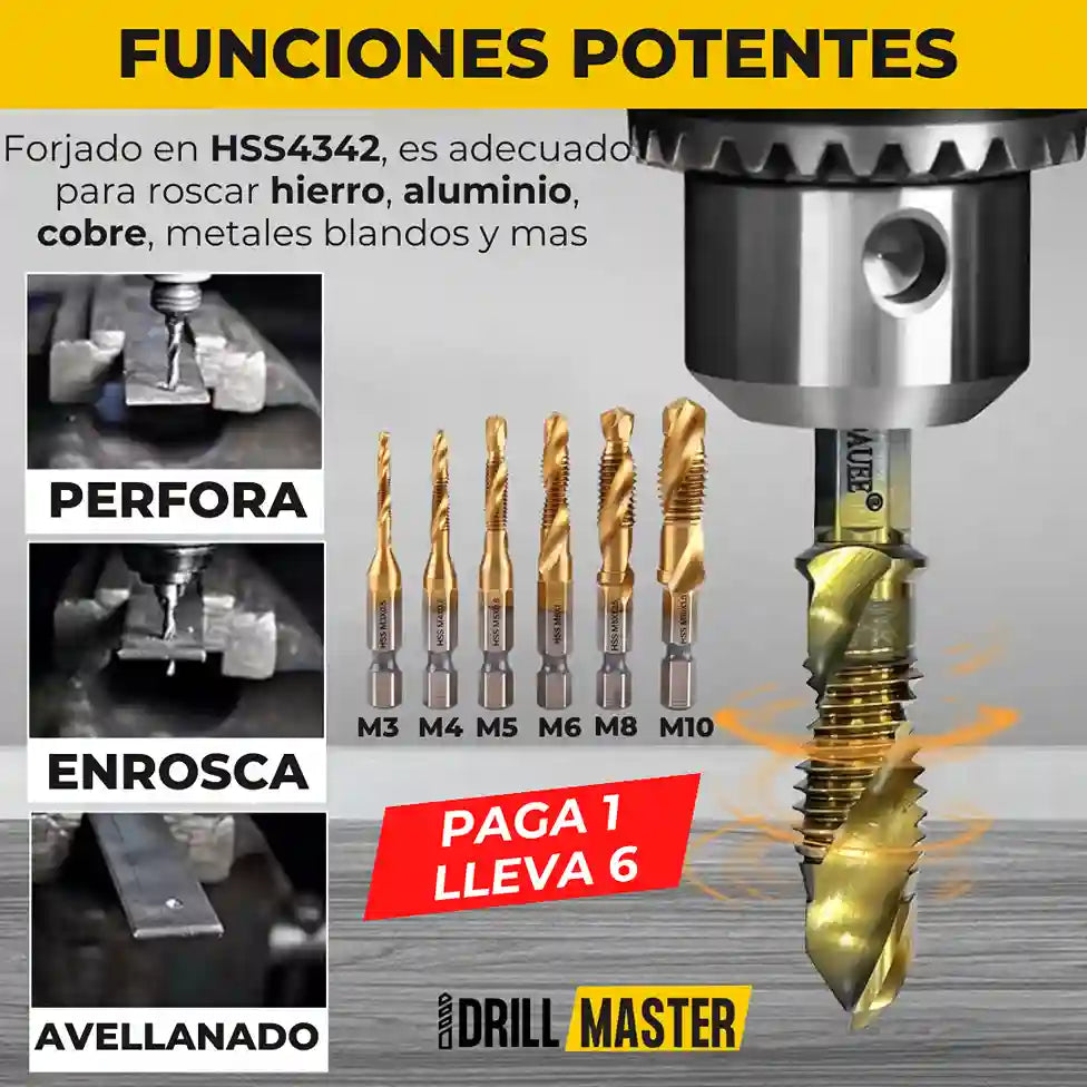 KIT DE BROCAS MACHUELADORAS X6