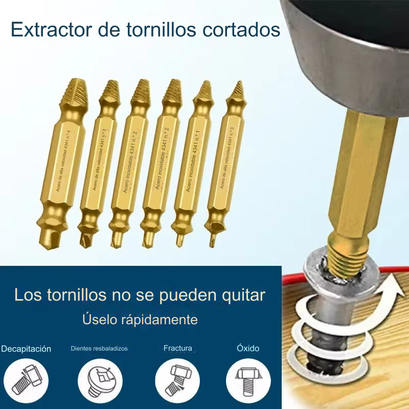 EXTRACTOR DE TORNILLOS Y TUERCAS ATASCADAS